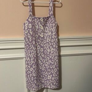 NWOT Purple and White Leopard Print Dress Lily Bleu - Sz 8